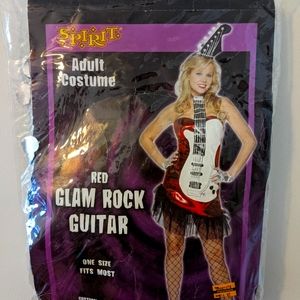 Easy fast Halloween costume red glam rock guitar